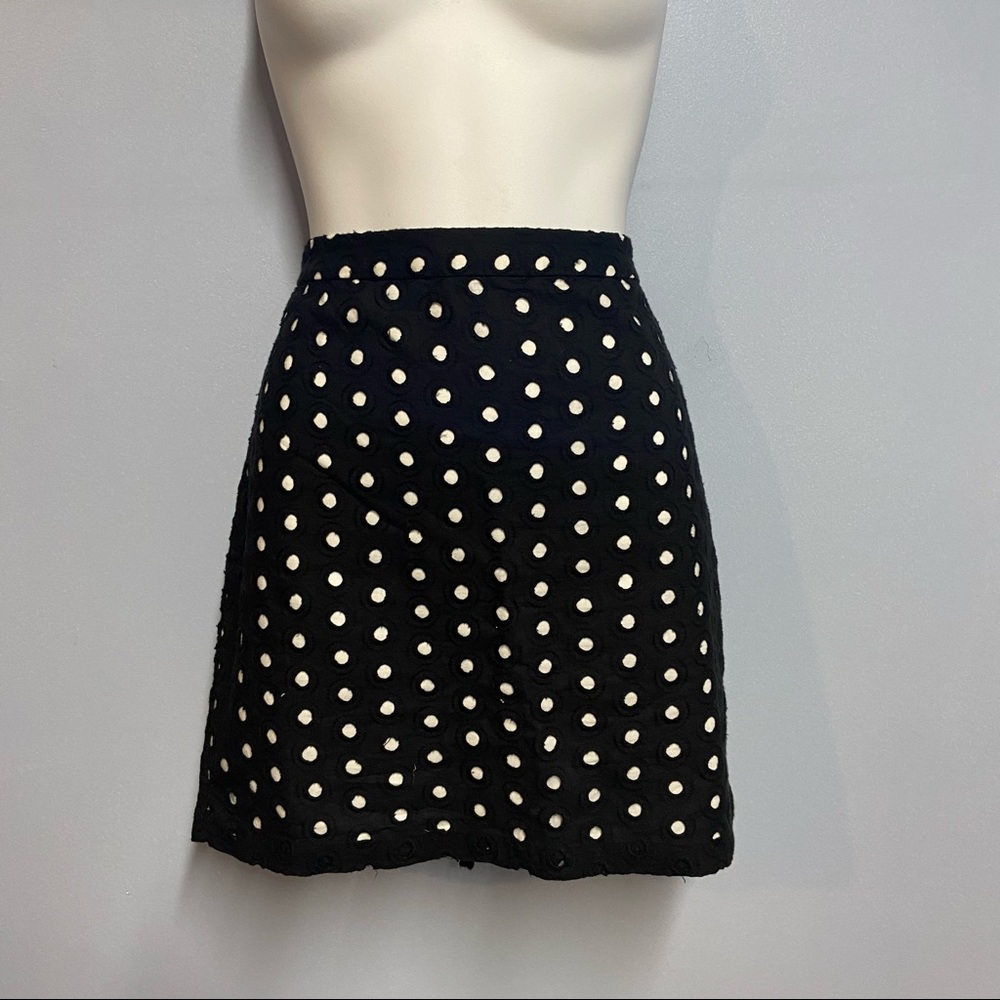 💜HP!💜Loft Black and white polkadot skirt